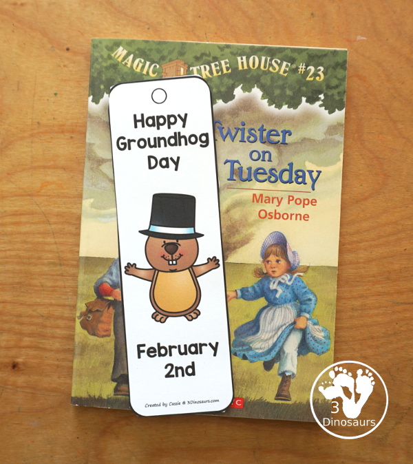 Free Groundhog Day Bookmark Printables - 8 fun bookmarks to use for Groundhog Day for kids. And they can be used every year and there are 4 bookmarks per page - 3Dinosaurs.com