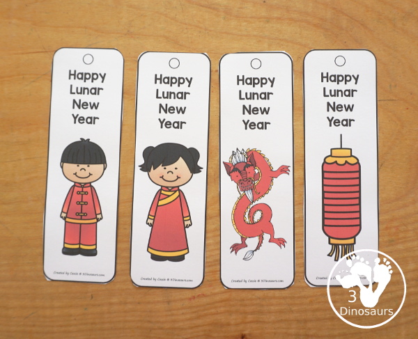 Free Lunar New Year Bookmarks - for bookmarks for the lunar new year and then the 12 animals of the zodiac bookmarks for kids - 3Dinosaurs.com