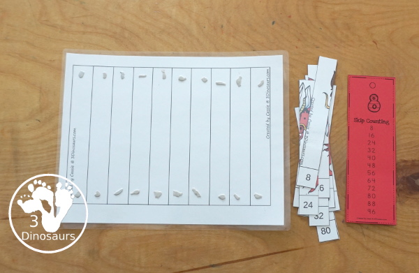 Free Lunar New Year Skip Counting Puzzles by 6, 8 & 9 - three fun skip counting puzzles you can do with kids for the Lunar New Year. You skip counting 10 times for each puzzle. - 3Dinosaurs.com