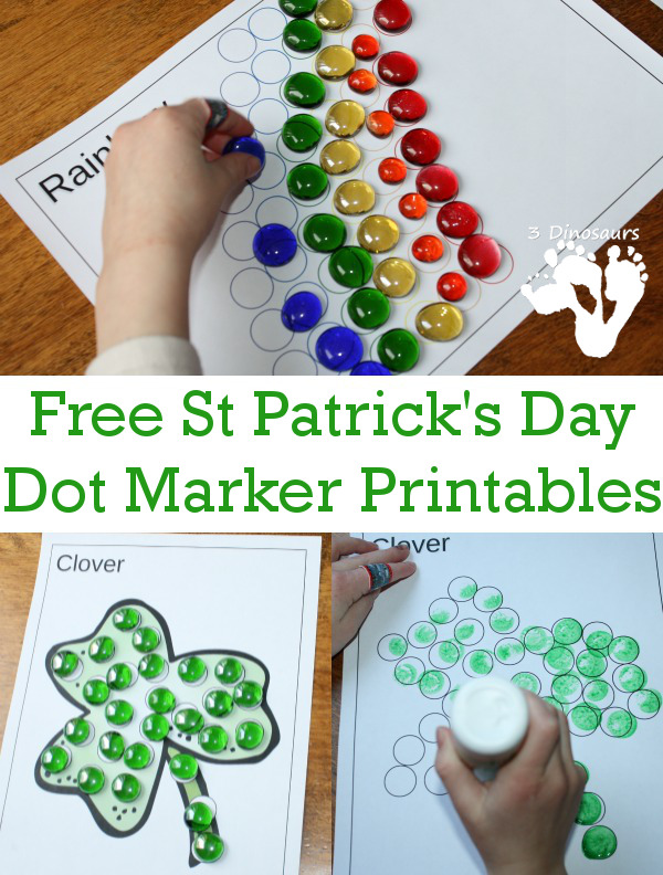 Free St Patrick's Day Dot Markers Printables - 3Dinosaurs.com