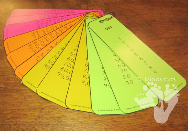 Free Place Value Bookmarks - for ones through hundred billion - 3Dinosaurs.com