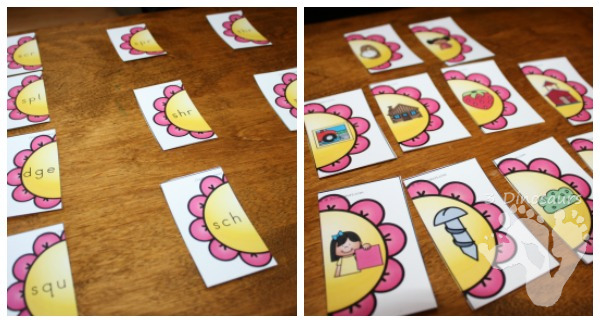 FREE Hands-On Flower Trigraph Matching Puzzles - perfect for spring with 10 different puzzles. - 3Dinosaurs.com