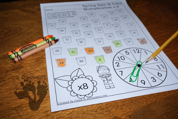 Flower Themed Multiplication & Division Set - 100 pages of no-prep and hands-on printables $ - 3Dinosaurs.com