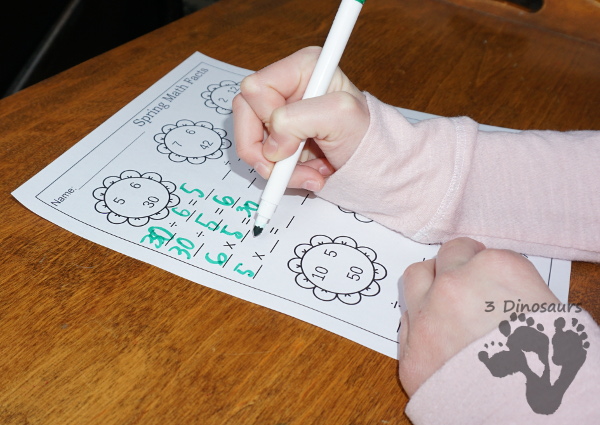 Flower Themed Multiplication & Division Set - 100 pages of no-prep and hands-on printables $ - 3Dinosaurs.com