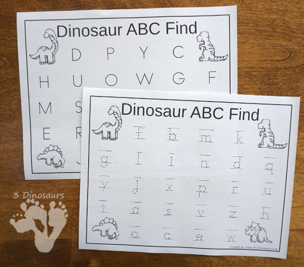 FREE Easy to Use Dinosaur ABC Tracing Center - with uppercase and lowercase options for tracing - 3Dinosaurs.com