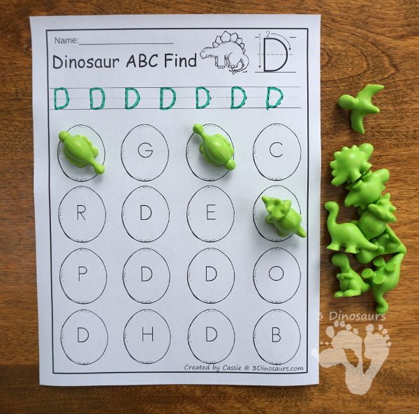 No-Prep Dinosaur ABC Find - with uppercase and lowercase options $ - 3Dinosaurs.com
