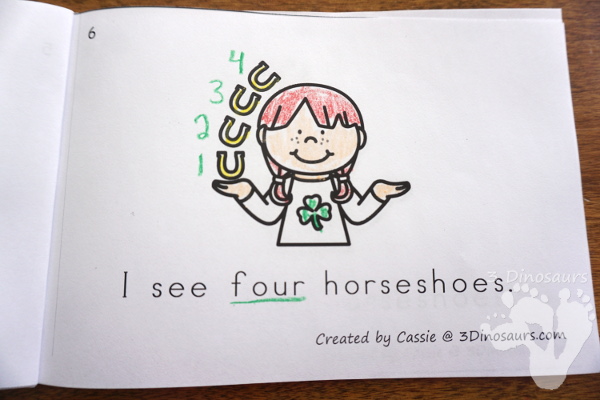 Free Horseshoe Number Counting Book For Kids - easy number book that counts from 0 to 10 - 3Dinosaurs.com