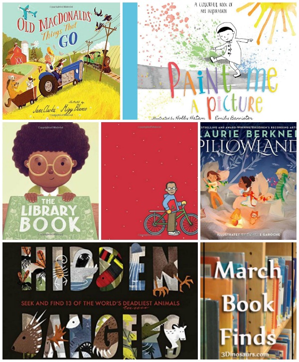 Fun to Read March 2018 Book Finds: animals, book finds, colors, farm, imagination, library, transportation, wordless books - 3Dinosaurs.com