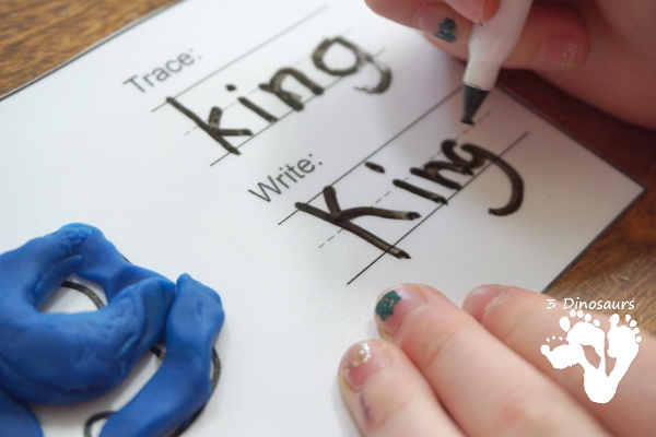 CVC, CVCC and CVCe Word Playdough Mats with Pictures - a fun collection of mats that have playdough word with tracing and writing area for the word with a matching picture of the word. They are a great way to work on learning words  - 3Dinosaurs.com