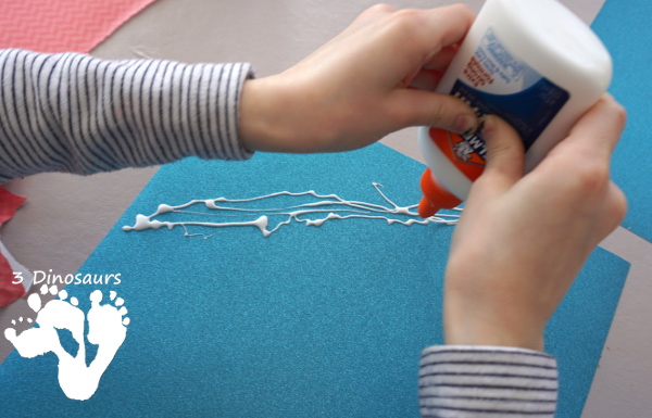 Torn Scrapbook Paper Rainbow - fun and easy craft for different ages to work on together with work on fine motor skills - 3Dinosaurs.com