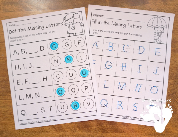 Rain & Umbrella Themed Spring Pack For PreK & Kindergarten- with loads of activities that work on ABCs, numbers, math counting and more - It has a mix of hands-on and no-prep activities - 3Dinosaurs.com