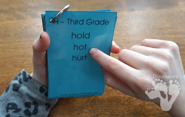 Free Dolch Sight Word Third Grade Wall Cards - word sorted by letter - 3Dinosaurs.com