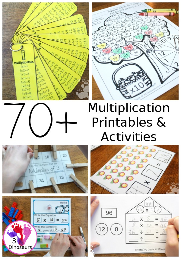 Multiplication Activities & Printables on 3Dinosaurs.com