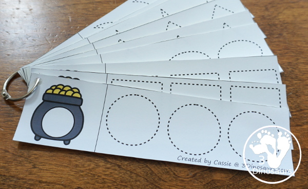 St. Patrick's Day Activities Pack with Prewriting, Shapes, ABCs, and Numbers - 191 pages of activities with no-prep pages, clip cards and tracing strips to help with learning skills - 3Dinosaurs.com