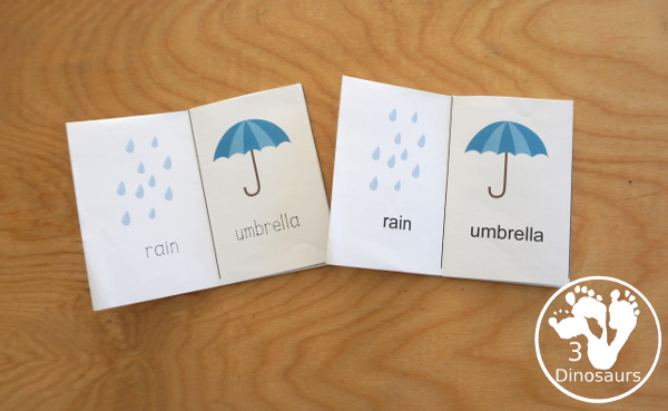 Free Spring printable - small 8 page folding books with spring vocab words - 3Dinosaurs.com