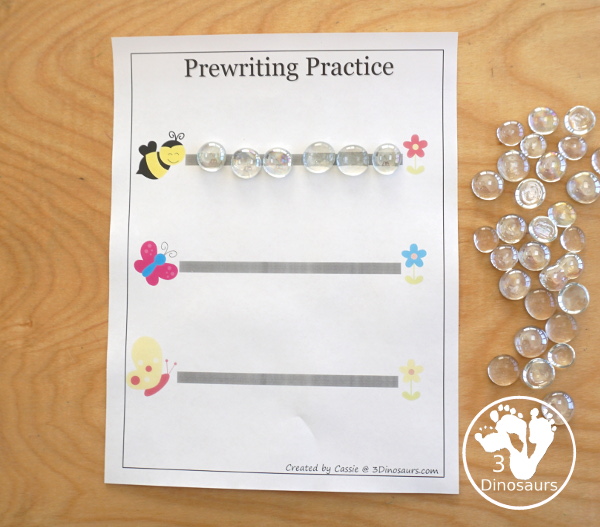 Free Spring Tot Pack Printable - - prewriting lines for early prewriting skills - 3Dinosaurs.com