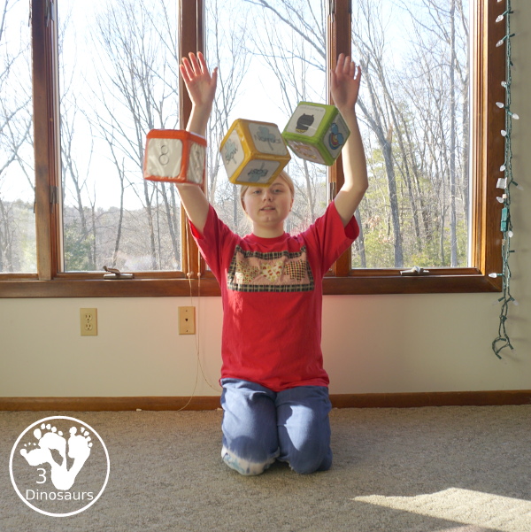 Free St Patrick's Day Gross Motor Dice - a fun dice set with 6 gross motor movements and a speed dice all with a St. Patrick's Day theme - 3Dinosaurs.com