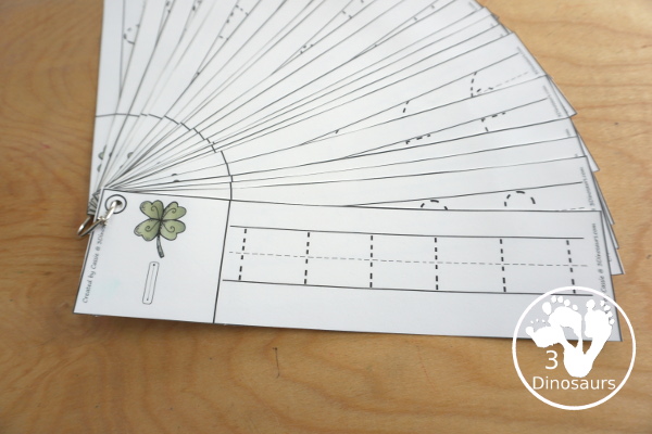 Free Clover Theme Number Tracing Strips - with numbers 1 to 20  with number the numerical number- 3Dinosaurs.com