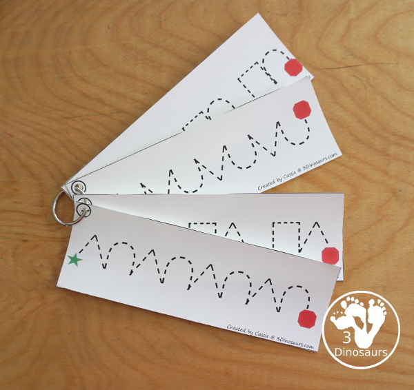 Free Prewriting Practice Patterns - Several pages of different patterns to practice with prewriting in the - 3Dinosaurs.com