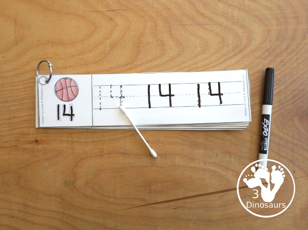 Free Basketball Number Tracing Strips - with numbers 0 to 20. You can tracing the numbers and an example of how to trace the numbers on the strips, plus a basketball on each tracing stip. - 3Dinosaurs.com