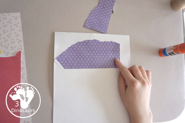 Torn Paper Easter Eggs With Scrapbook Paper A great Easter Egg craft that kids can make and display that work on tearing paper and cutting with scissors. - 3Dinosaurs.com