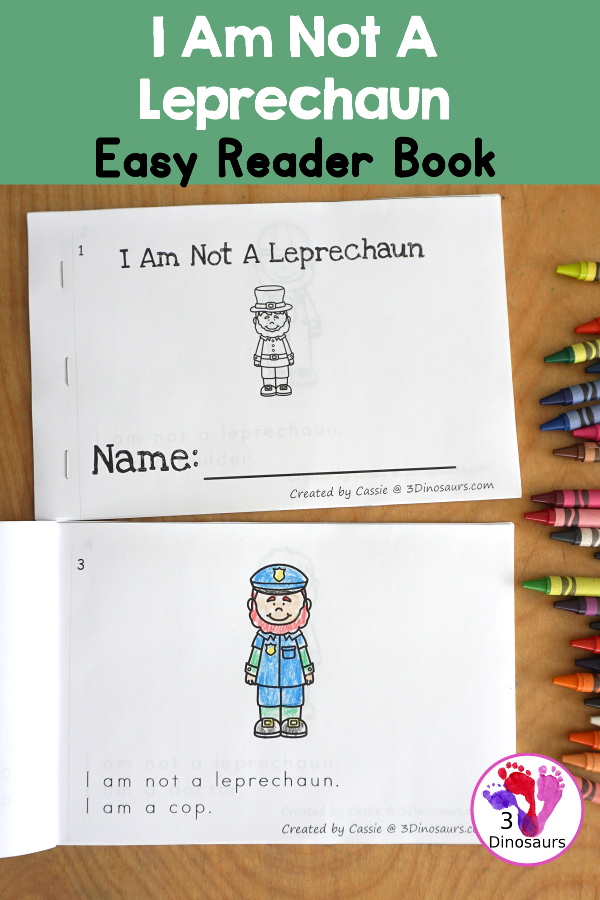 Free I Am Not a Leprechaun Easy Reader Book - 10 page book for kids to read about jobs that the leprechaun does - 3Dinosaurs.com
