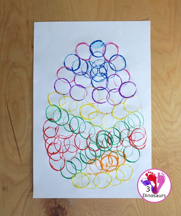 Paper Roll Painted Easter Eggs - a fun easter craft that kids can do that is simple and easy to set up with paper, paints and paper rolls - 3Dinosaurs.com