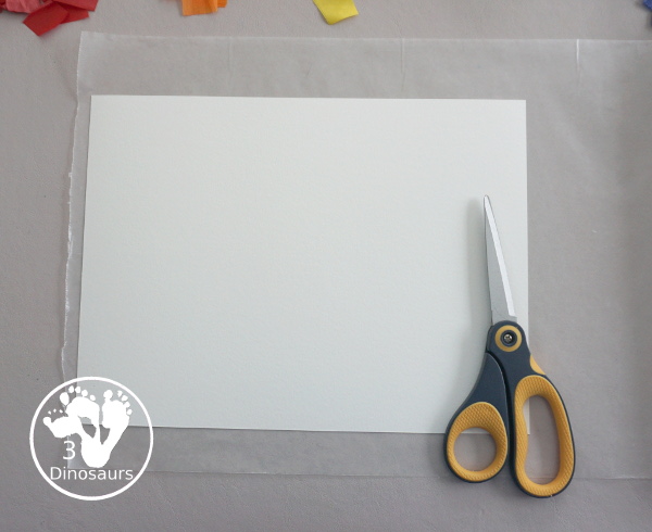 Tissue Paper Rainbow - a great craft you can make to hang in a window or display in a room. A great spring fine motor craft for kids - 3Dinosaurs.com