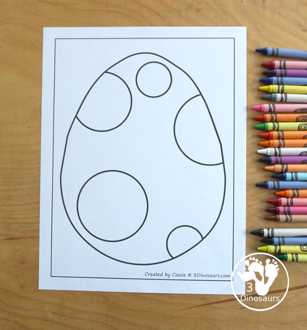 Free Dinosaur Egg Fine Motor Mats -has four fine motor mats. You have a dinosaur egg template, dinosaur egg tracing, dinosaur egg dot marker, and dinosaur egg cotton swab printables. - 3Dinosaurs.com