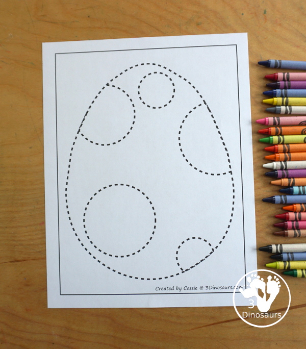 Free Dinosaur Egg Fine Motor Mats -has four fine motor mats. You have a dinosaur egg template, dinosaur egg tracing, dinosaur egg dot marker, and dinosaur egg cotton swab printables. - 3Dinosaurs.com