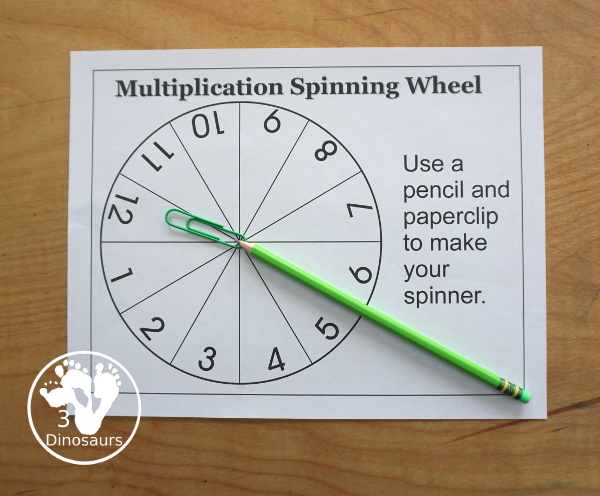 Pencil Multiplication Roll & Cover has multiplication 1 to 12 and 1 to 15 with two options of equations for each set.- 3Dinosaurs.com