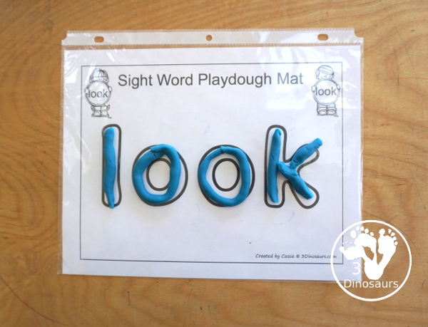 Romping & Roaring Preprimer Sight Words: look, make, me, my-  6 pages of activities for each preprimer sight words: look, make, me, my. These are great for easy to use learning centers - 3Dinosaurs.com