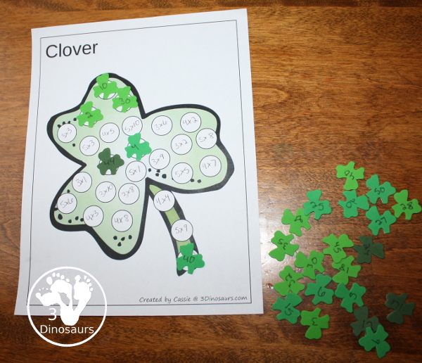 Free St Patrick's Day Dot Markers Printables 
 has two versions with dot to make clover and rainbow and dot marker letters for St. Patrick's Day themes - 3Dinosaurs.com