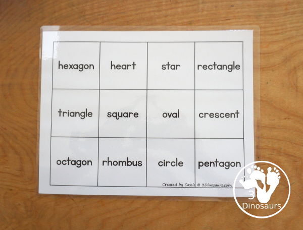 Free Little Red Riding Hood Shape Puzzle Printable for kids with matching geometric shape to the shape word on the mat. A great shape and Little Red Riding Hood printable for kids learning shapes. Plus fun theme for kids - 3Dinosaurs.com