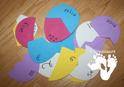 Easter Egg Number Matching - 3Dinosaurs.com