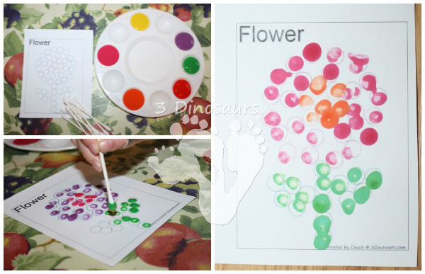 Making Dot Marker Printables Into Q-Tip Pages - 3Dinosaurs.com