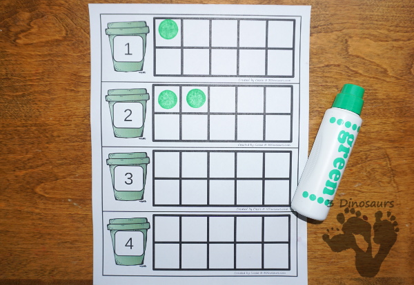 Free Earth Day Ten Frame Cards - two different types of cards to use - 3Dinosaurs.com