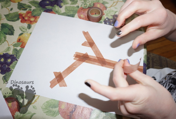 Fun to Make Washi Tape Green Trees For Earth Day - easy fine motor craft for Earth Day using Washi Tape - 3Dinosaurs.com