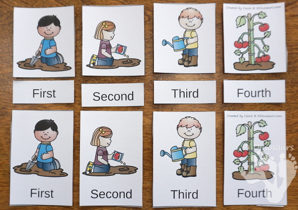 Sequencing Cards Set for Spring & Earth Day - Currently 5 new sequencing sets: How to Grow Plant, How To Recycle, Life Cycle of a Plant, How to Grow a Garden, How To Pick Strawberries, and The Water Cycle . They have clip cards, task cards, no-prep worksheets and easy reader books $ - 3Dinosaurs.com #printablesforkids #sequencingforkids #earthday #springprintables #tpt #teacherspayteachers