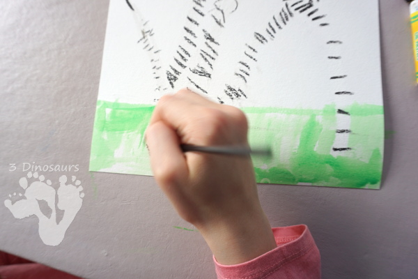 Easy to Paint Watercolor Spring Birch Trees - a fun painting project for spring or Earth Day - 3Dinosaurs.com