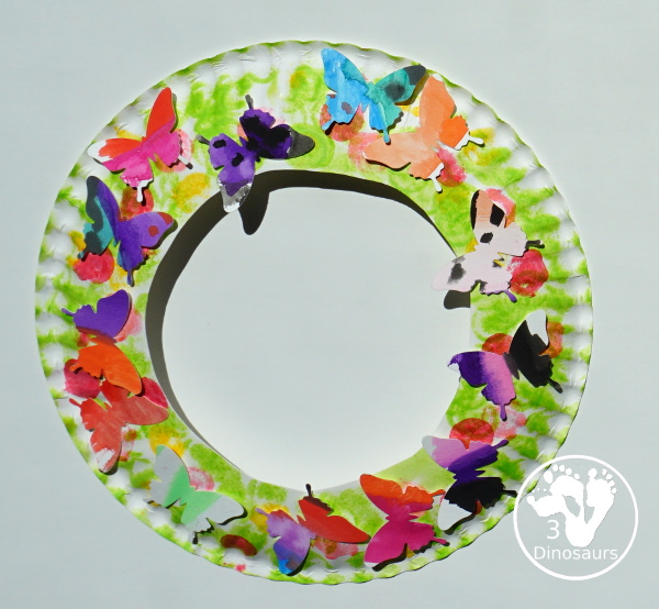 Fun To Make Watercolor Butterfly Wreaths - fun painting and craft activity with a butterfly theme - 3Dinosaurs.com