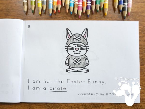 Free I Am Not the Easter Bunny Easy Reader Book - 10 page book for kids to read about jobs that the bunny does  - 3Dinosaurs.com