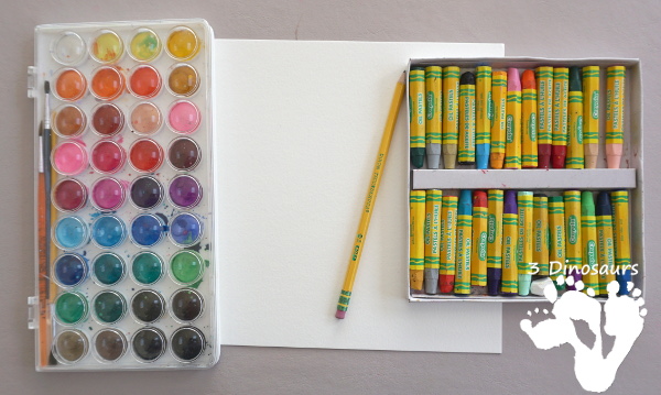 Watercolor Flower Process Art- kids can great creative and explore how water spreads things out with this craft for spring and flowers  - 3Dinosaurs.com