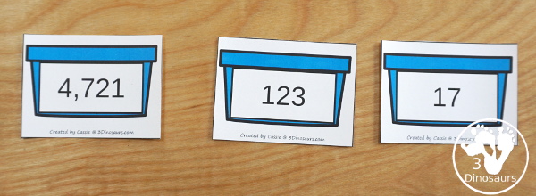 Free Earth Day Place Value Arrow Cards - work on building numbers from 0 to 9999 with these earth day arrow cards. Plus use task cards to build the numbers. - 3Dinosaurs.com