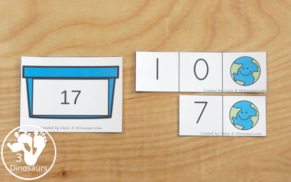 Free Earth Day Themed Place Value Arrow Cards - work on building numbers from 0 to 9999 with these earth day arrow cards. Plus use task cards to build the numbers. - 3Dinosaurs.com