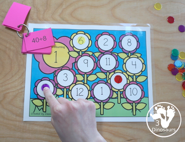 Free Flower Skip Counting Mats - numbers 1 to 12 skip counting 12 times with 12 pages of printables - 3Dinosaurs.com