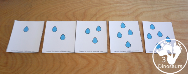 Free Hands-On Even and Odd Sorting Raindrops - Counting and sorting raindrops by even and odd with a recording sheet - 3Dinosaurs.com