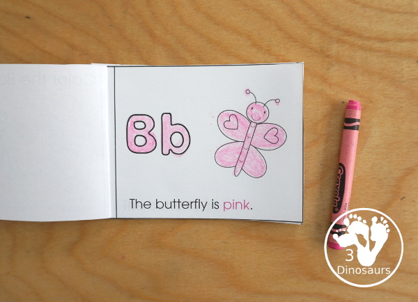 Free Romping & Roaring B Pack - B is for Butterfly theme with prewriting, writing, puzzles, dot marker letters, letter finds and more - 3Dinosaurs.com