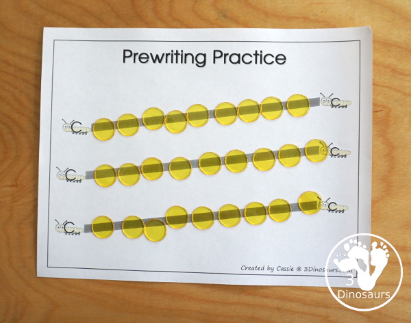 Free Romping & Roaring C Pack - C is for Caterpillar theme with prewriting, writing, puzzles, dot marker letters, letter finds and more - 3Dinosaurs.com