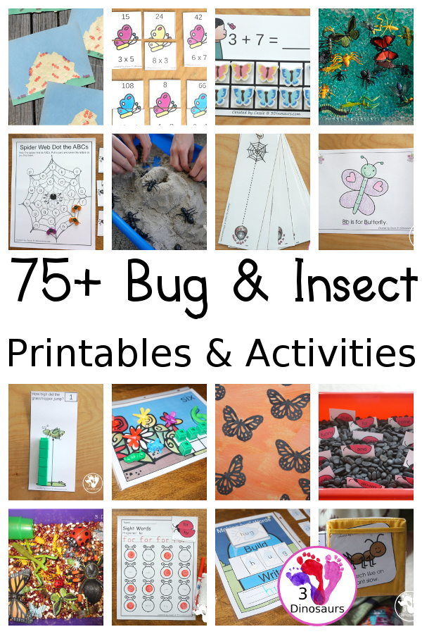 Bug & Insect Activities & Printables on 3Dinosaurs.com